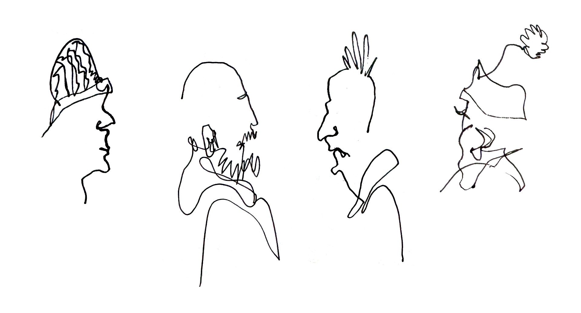 Blind contour café friends
